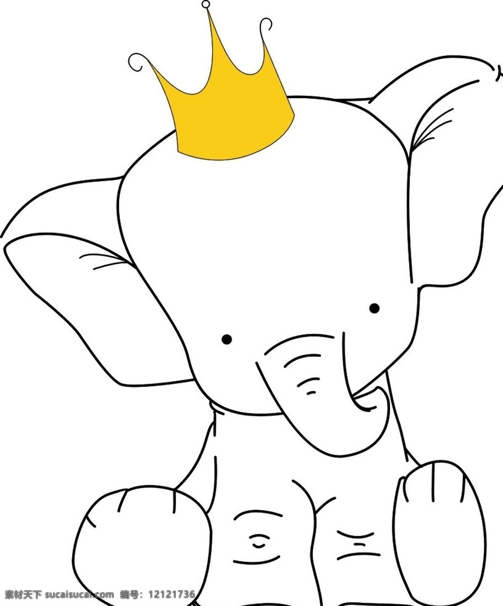 皇冠象 皇冠 金光 小象 大象 可爱象 卡通小象