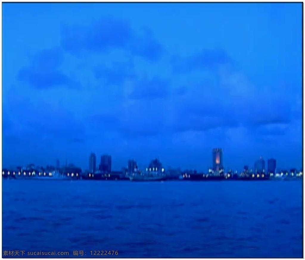蓝色 海景 动态 视频 海边 城市 视频素材 动态视频素材