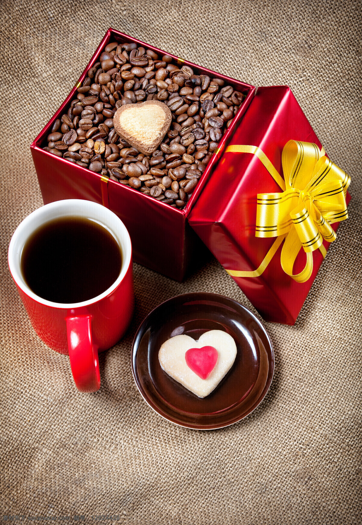 礼物盒咖啡豆 咖啡 礼物盒 咖啡豆 杯子 咖啡杯 麻木背景 其他类别 餐饮美食 黑色