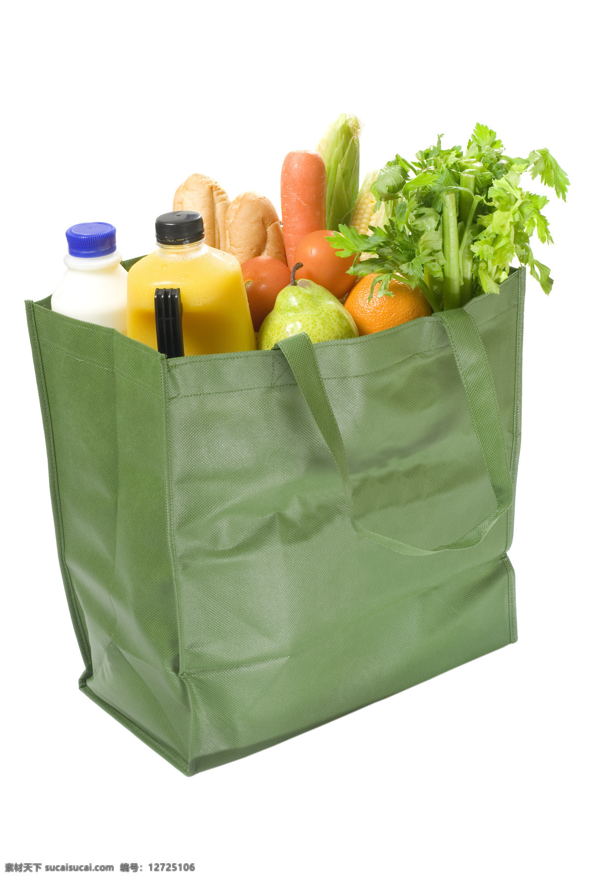 购物 手提袋 里 水果 蔬菜 牛奶 胡萝卜 面包 芹菜 购物手提袋 新鲜水果 食物 美食 水果图片 餐饮美食