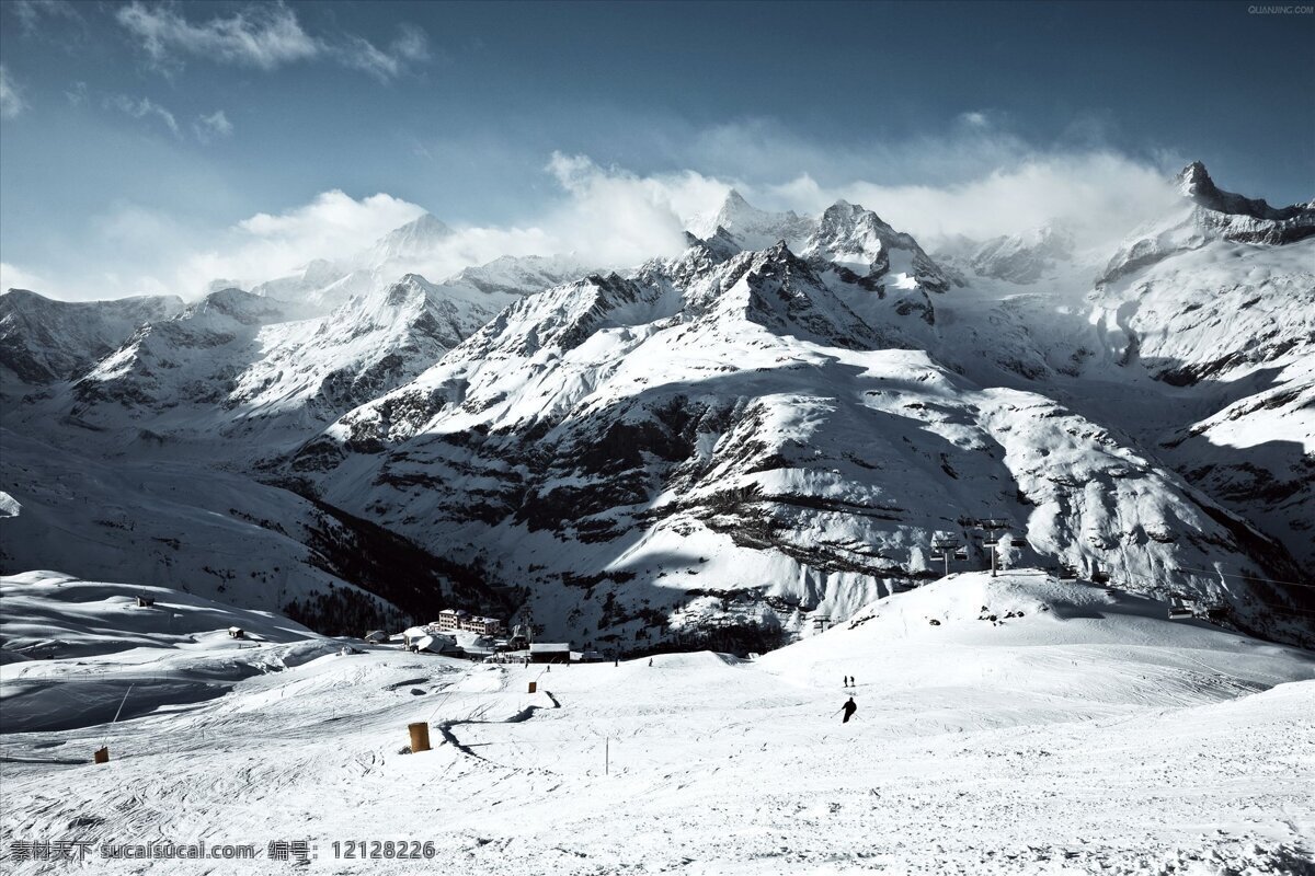 雪山 风景 滑雪 天空 自然景观 山 雪 冰 自然风景