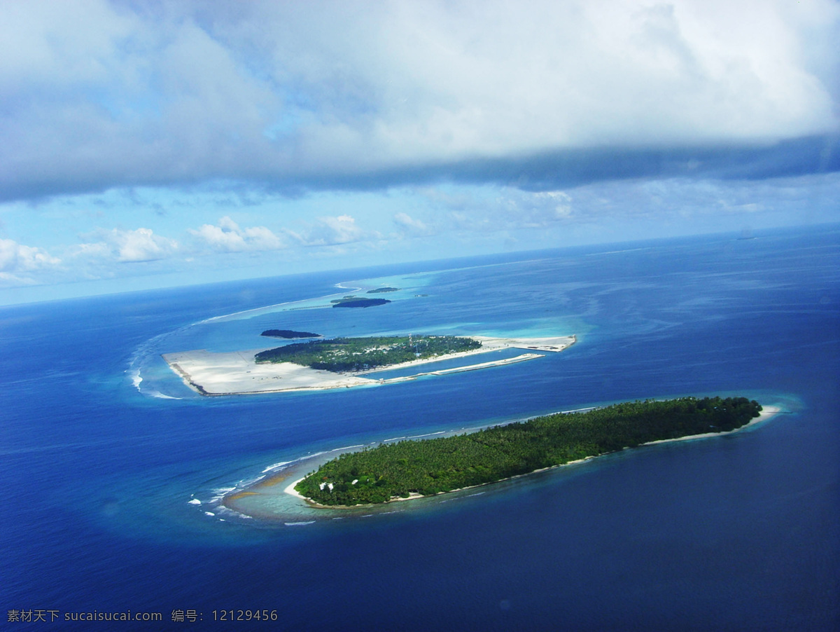 俯瞰海岛 海岛 俯瞰 蔚蓝大海 蔚蓝 绿色海岛 热带海岛 天堂岛 沙滩 海浪 蓝天 白云 自然风光 自然风景 自然景观