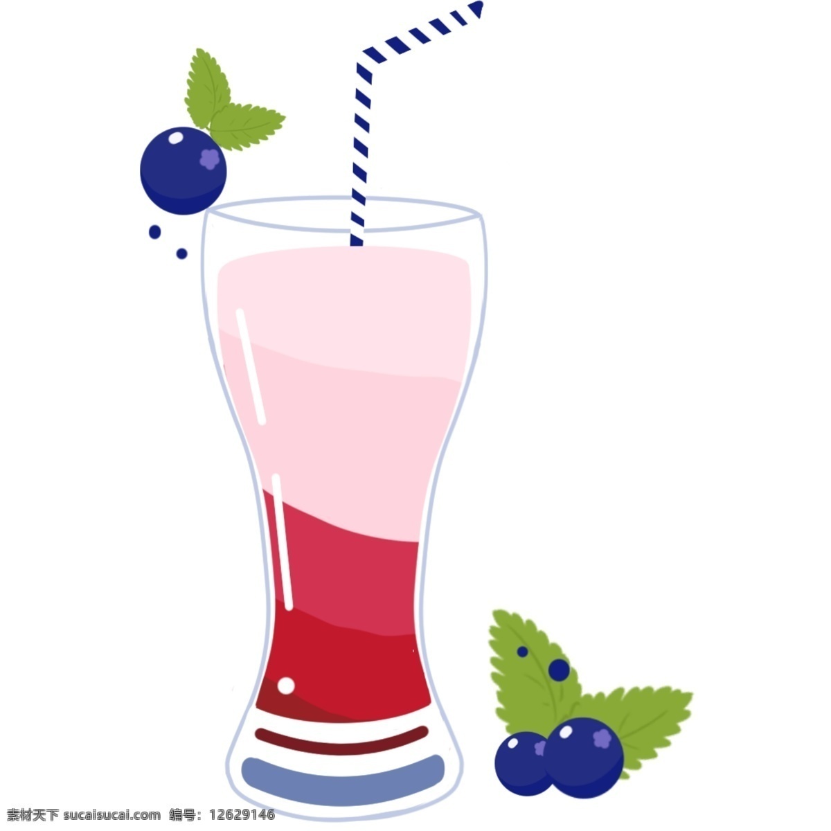 蓝莓装饰果汁 水果 饮料 饮品