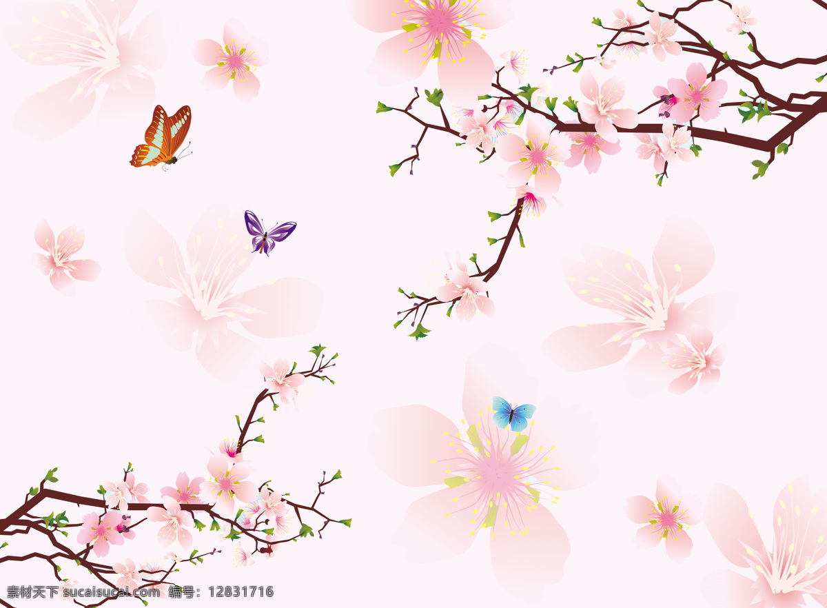 蝴蝶 飞 背景 墙 花卉 花朵 美丽 背景墙 电视背景墙 效果图