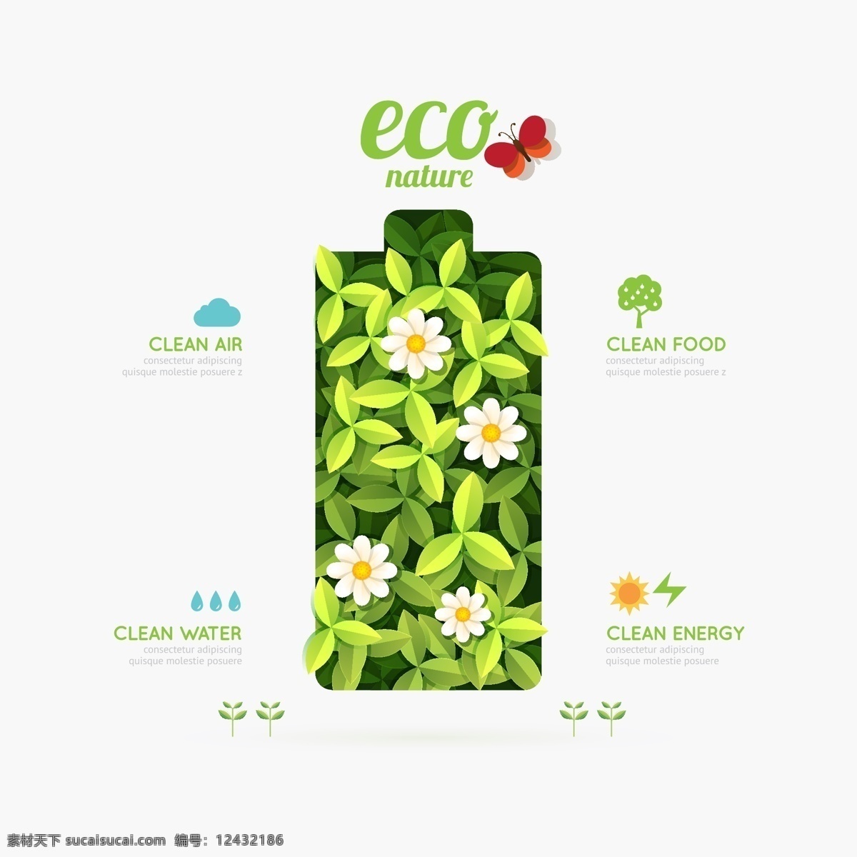 绿色环保 电池 图标 元素 植物 叶子 新清 绿色 环保 智能