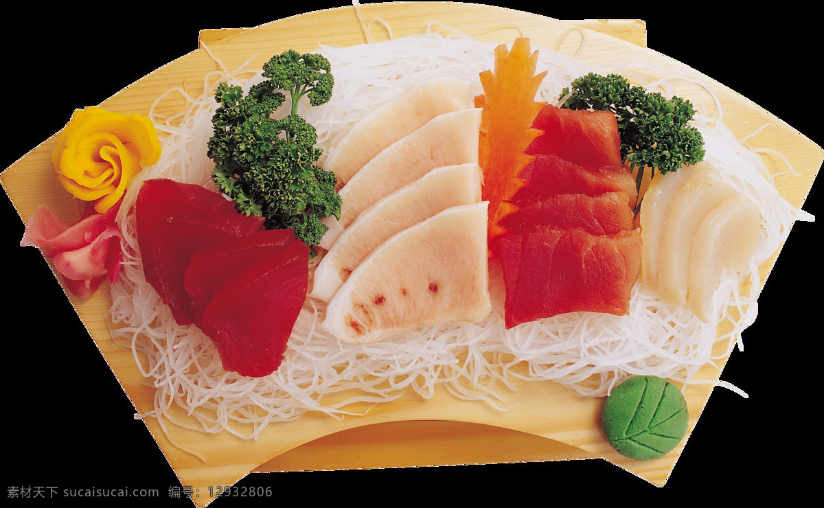 日式 精致 刺身 料理 美食 产品 实物 产品实物 料理美食 日式料理 三文鱼 扇形餐盘 西兰花