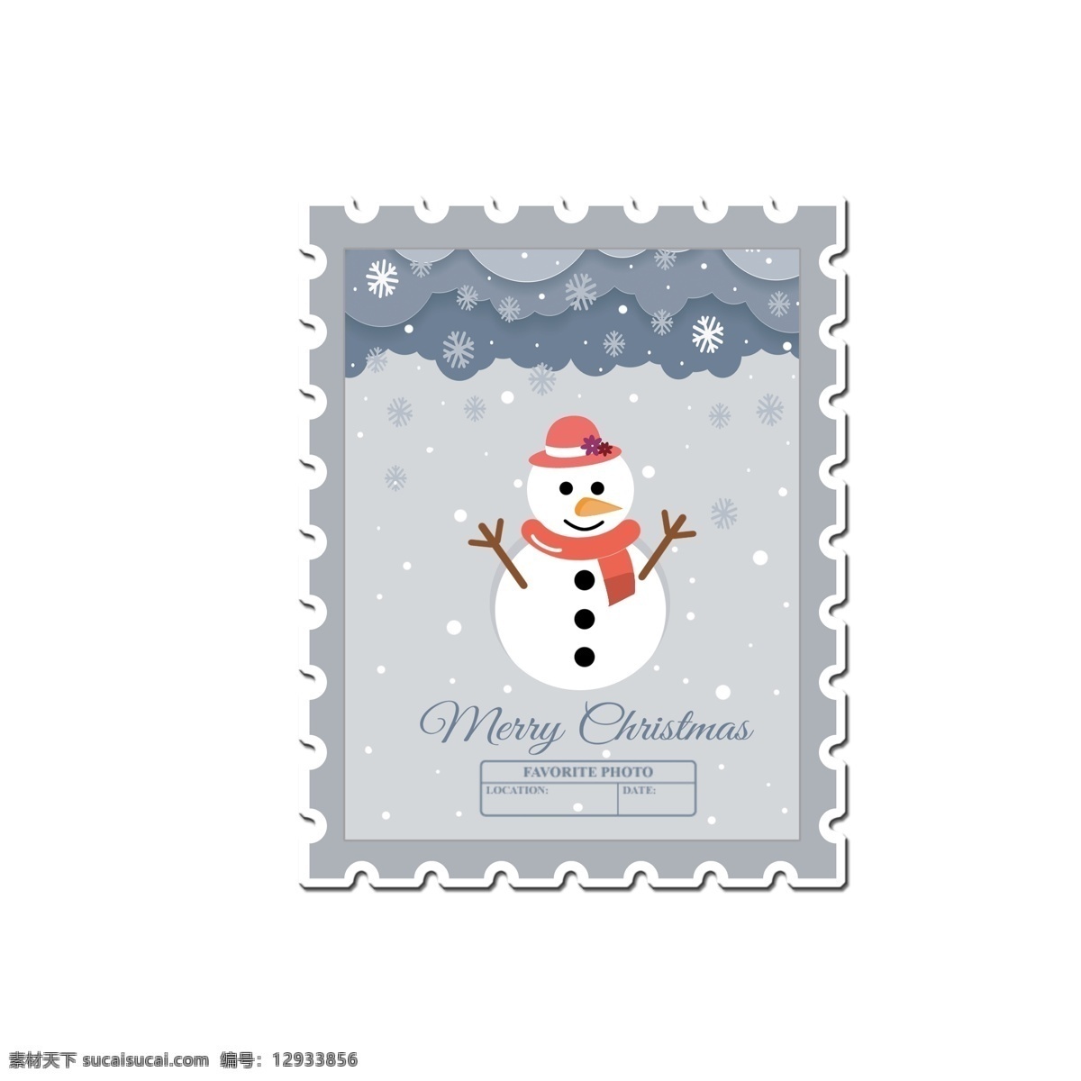 手绘 卡通 圣诞节 邮票 贴纸 手绘雪人 卡通可爱 小清新 创意贴纸 手绘邮票 邮票贴纸