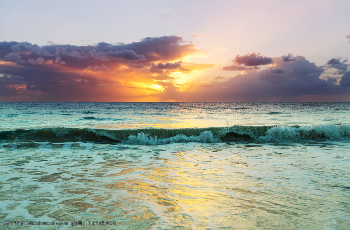 美丽 彩色 日落 海边 适合 壁纸 背景图片 壁纸背景 自然景观 自然风景