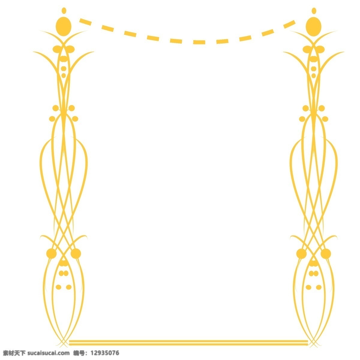 欧式 花纹 柱子 边框 欧式边框 黄色边框 柱子花纹边框 花纹纹理 精美的边框 底纹装饰 欧式花纹 边框装饰