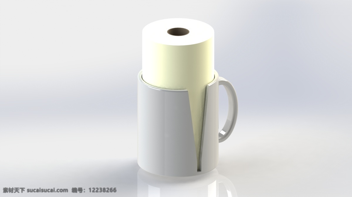 卧虎藏龙 杯 隐藏 毛巾 papertowelholder 3d模型素材 3d打印模型