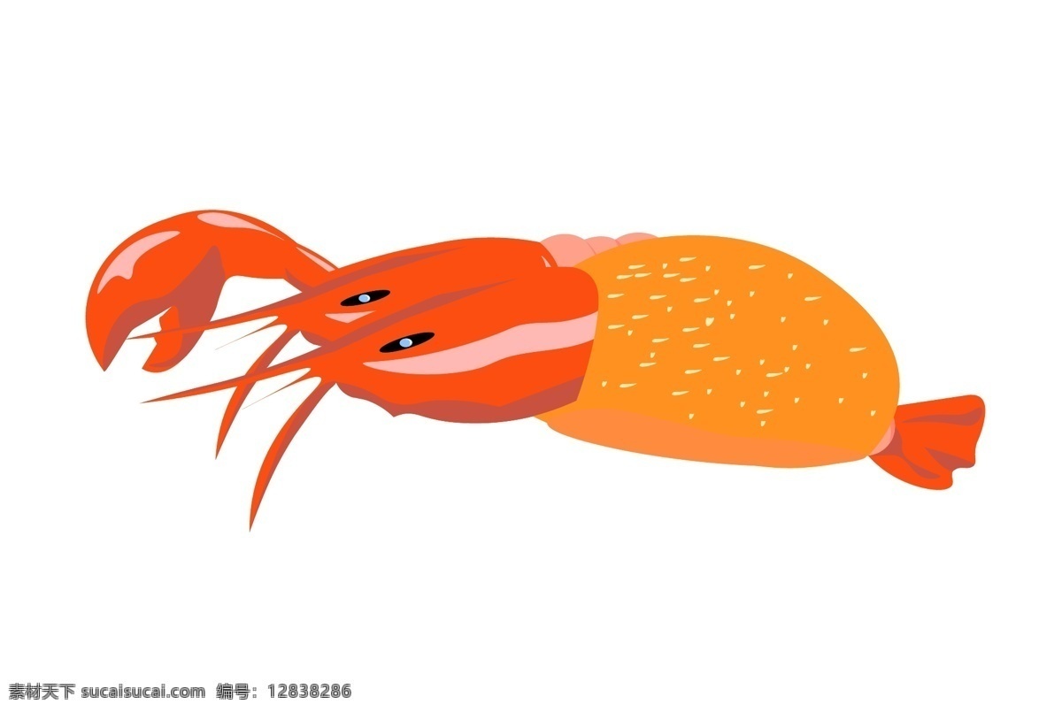 橘色海鲜龙虾 海鲜 美食 海洋生物