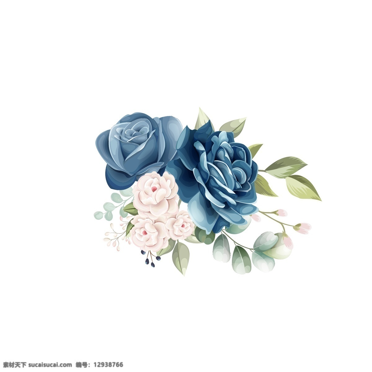 蓝色 玫瑰 花朵 装饰 元素 蓝色玫瑰花朵 花卉装饰元素 蓝色玫瑰 装饰元素 树枝装饰 精美 时尚背景 酷炫 潮流 背景图 底图 包装设计 设计元素 板报 海报 模板 办公 企划 花植物矢量 生物世界 花草