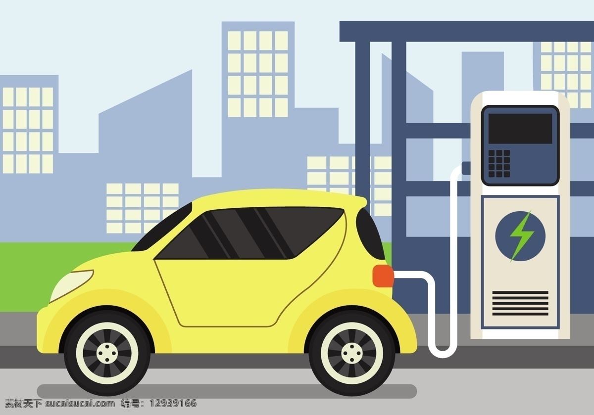 汽车 充电 矢量 汽车充电矢量 能源车 节能 环保