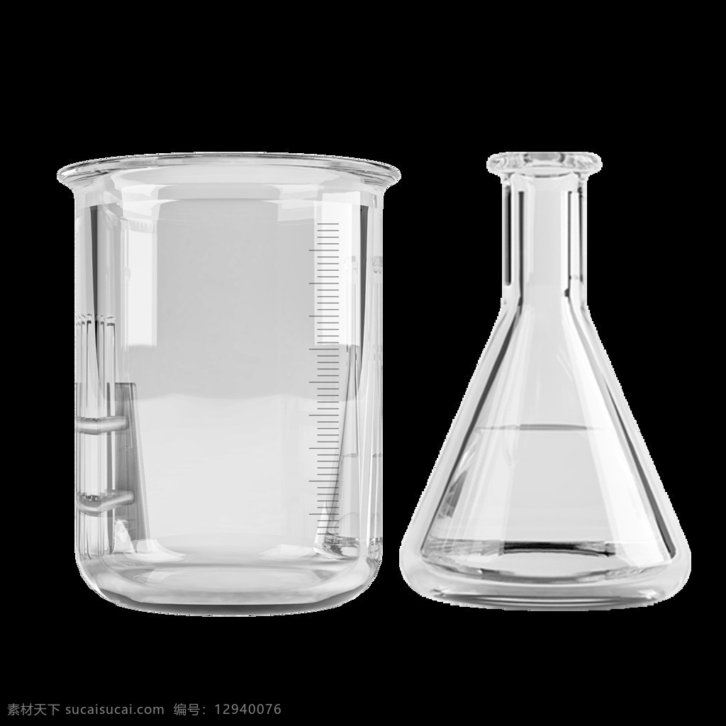 烧杯 锥形 瓶 化学实验 器材 锥形瓶 科学 化学 实验设备 插画 png透明 背景 免扣素材 化学实验器材