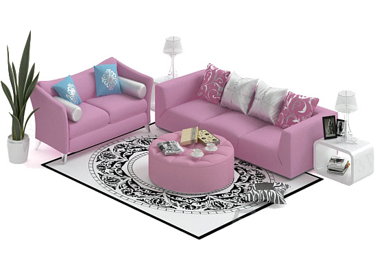 沙发 茶几 组合 模型 模 型免费下载 d模型 抱枕 软包 沙发茶几组合 边几 三人沙发 双人沙发 max 白色