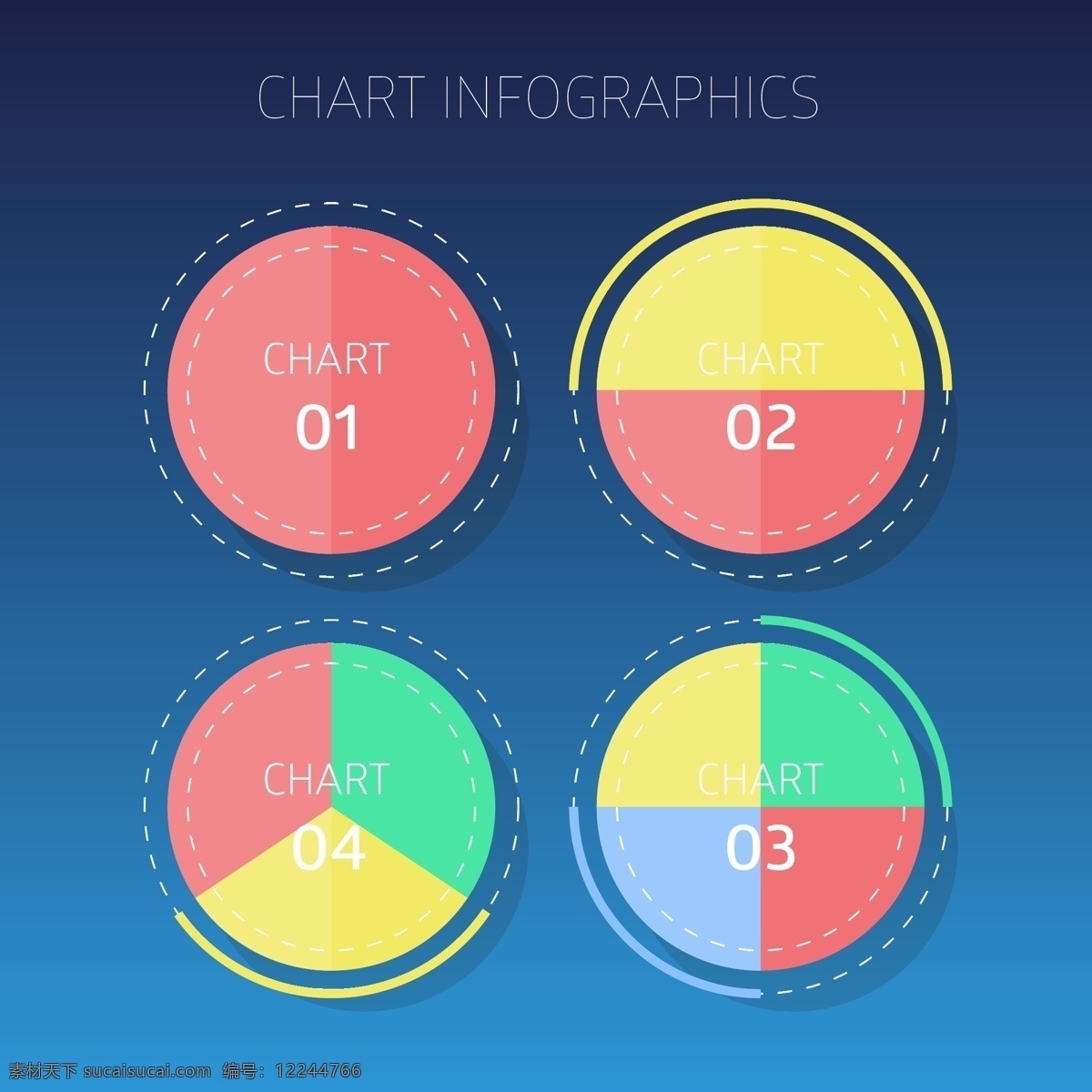 四色图图表 图表 业务 图标 圆钱 模板 图形 网络 营销 标志 图吧 过程 数据 信息 目标 步骤