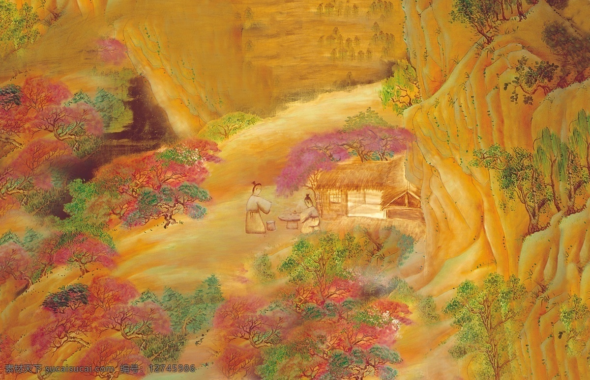 分层 源文件 风景画 工女 古画 古人 花瓶 民间艺术 民间艺术画 清明上河图 山水画 中国 民间 艺术品 中华刺绣 绣女 传统 元素 整合 节日素材 清明节