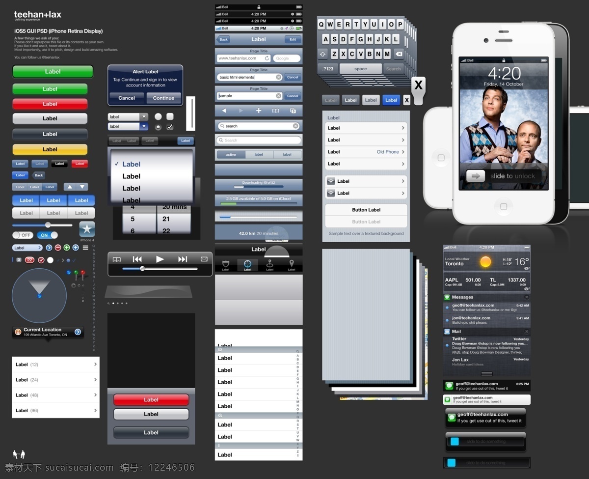 苹果多种界面 手机ui app 系列 手机 模板下载 手机app 手机图片 手机大全 源文件 黑色