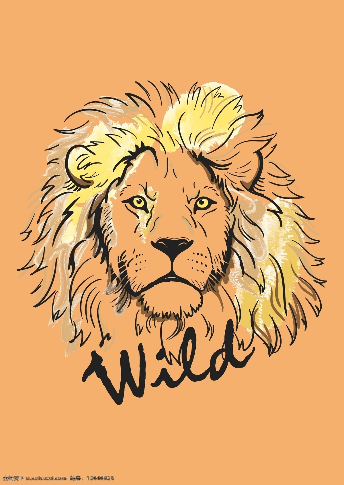 狮头 狮子矢量 手绘狮子 狮子素材 狮头矢量素材 野生动物 非洲狮 雄狮 狮子插画 手绘素描狮子 狮子王 动物矢量 生物世界