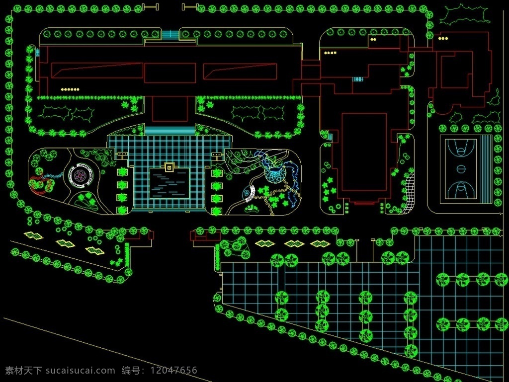 工厂 工业区 功能区 景观设计绿化 植被 降温 隔热 环境 美化 排水 防水 园林 花园 绿化 苗木 山水 景观 规划 栈桥 花架 道路 栏杆 休闲 植物 凉亭 水池 涌泉 园椅 小品 游览 观赏 休憩 锻炼 公共绿地 避暑 广场 种植 植物配置 乔木 灌木 厂房 围墙 环境设计 园林设计 dwg