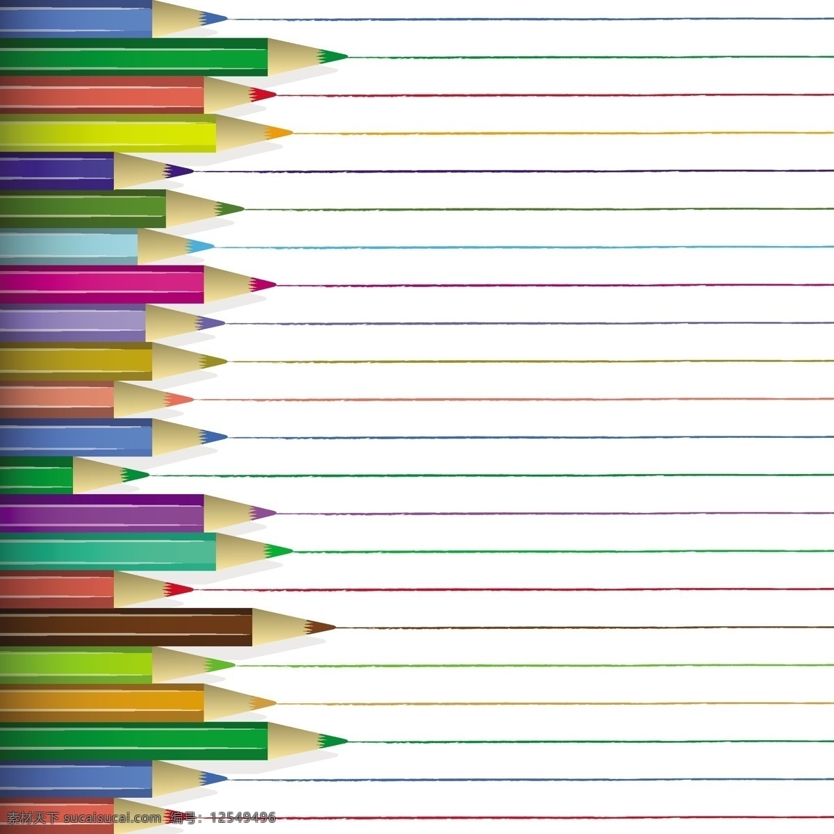 矢量 彩色 铅笔 矢量彩色铅笔 矢量图 其他矢量图