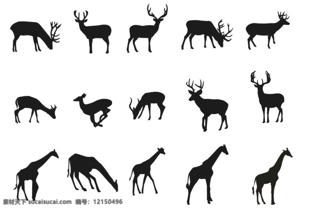 麋鹿剪影图片 剪影 动物剪影 麋鹿 麋鹿剪影 鹿 logo设计