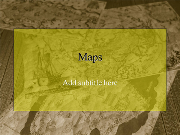 地图 模板 ppt模板 复古 古朴 轮船 文本框 泛黄色 背景