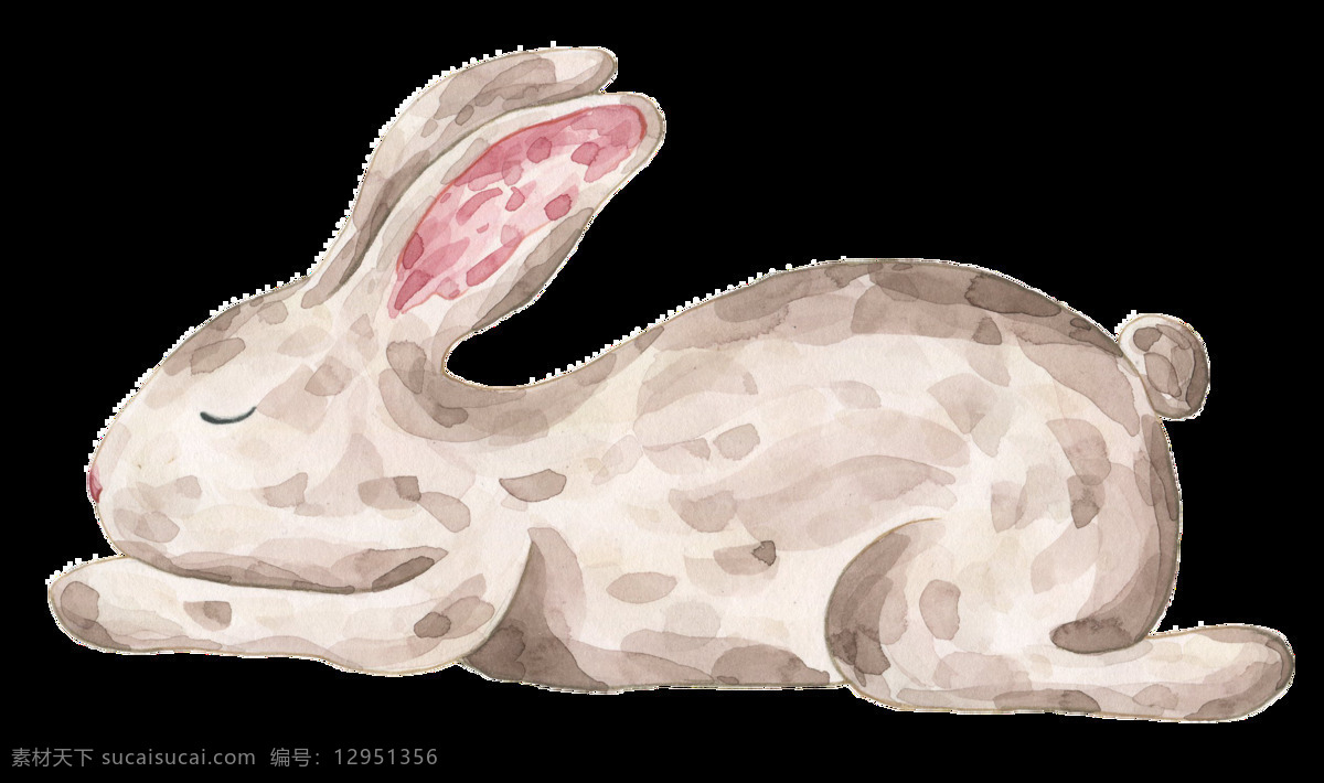卡通 软 萌 兔 装饰 图案 兔子 趴着的兔子 泥塑 手绘 简笔画