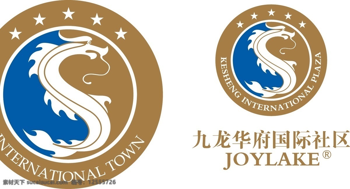 九龙华府 logo 矢量图 标志 圆标 logo设计