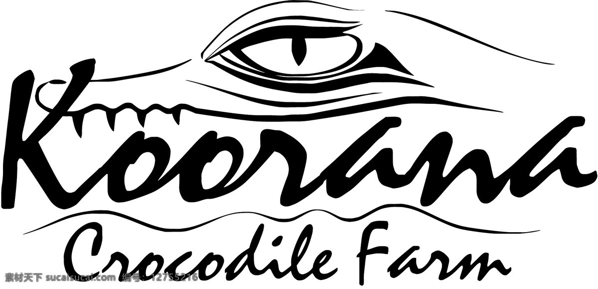 自由 koorana 鳄鱼 标志 标识 农场 白色