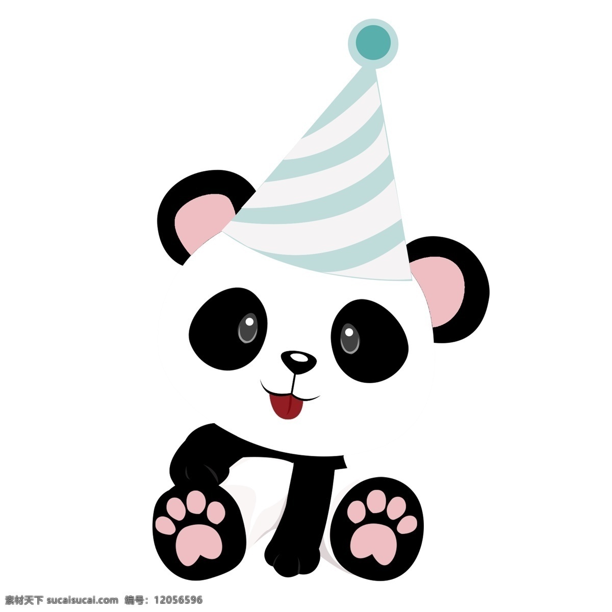 可爱 生日 小熊猫 商用 元素 卡通 动物 插画 国宝 萌宠 礼帽