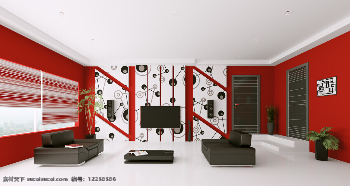 红色 调 客厅 红色调 沙发 装修 装饰 室内设计 环境家居 白色
