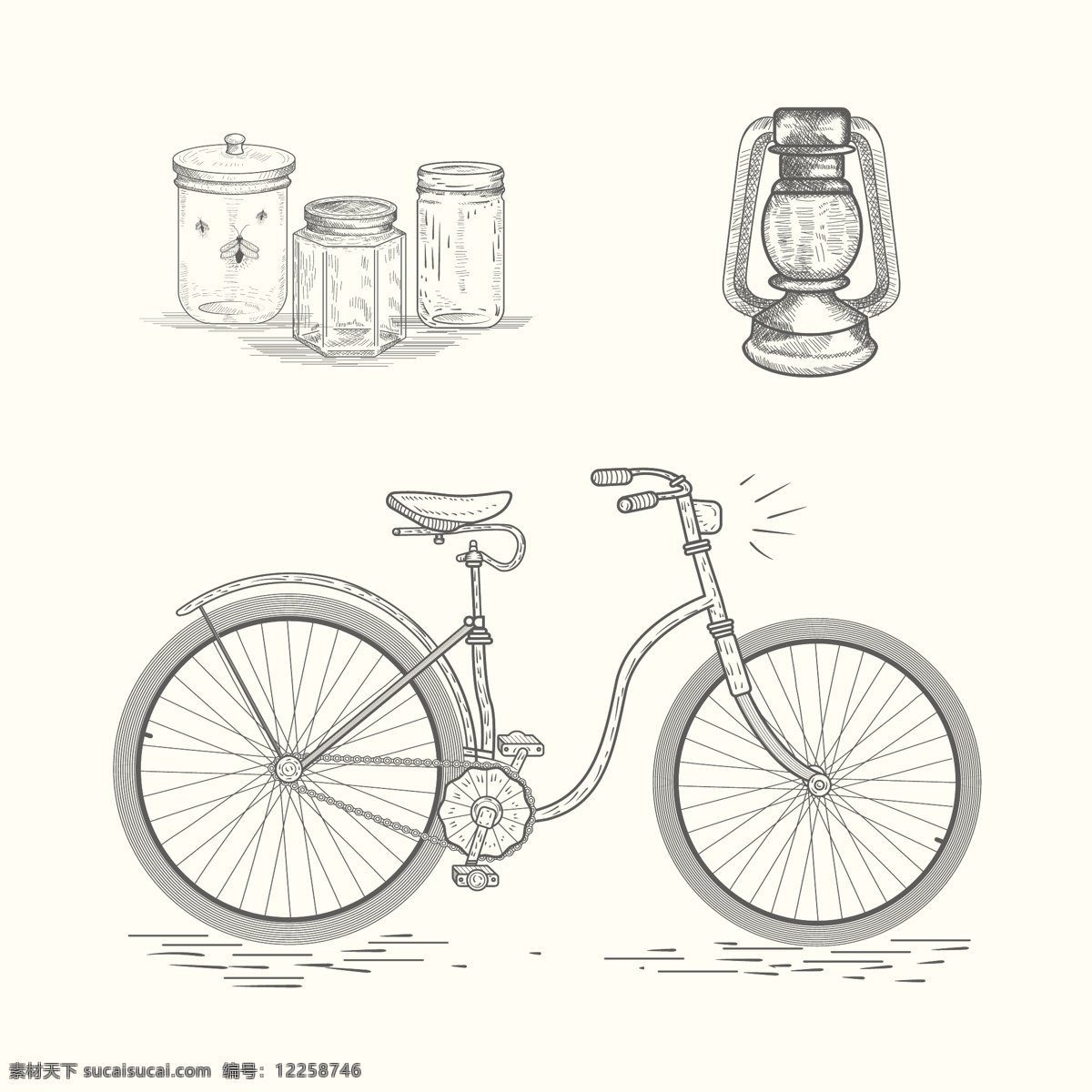 手工 绘制 元素 手 运动 健身 手绘 健康 涂鸦 自行车 素描 绘画 交通 链 训练 生活 骑自行车