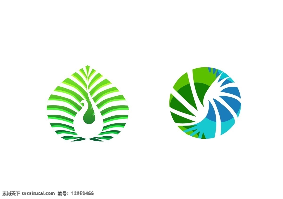 企业免费下载 logo 孔雀 旅游 树叶 psd源文件 logo设计