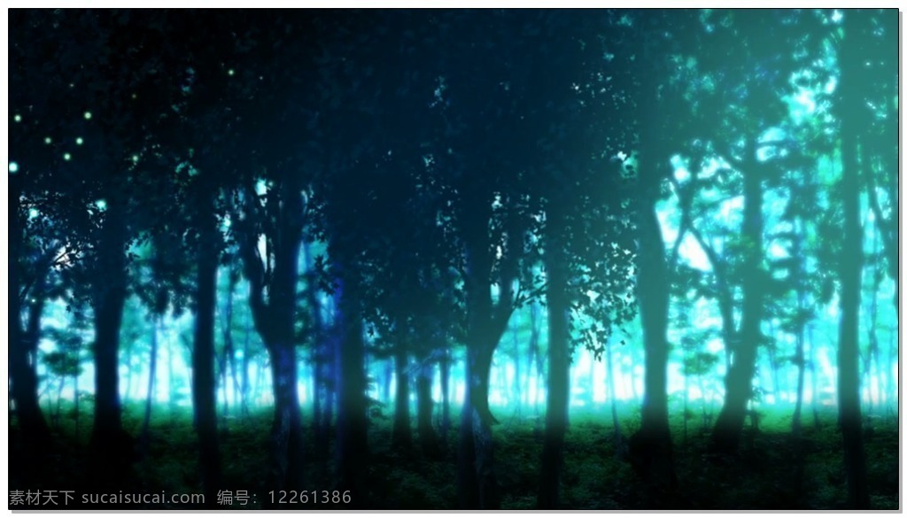 蓝色 森林 视频 蓝光 梦幻 童话 视频素材 动态视频素材
