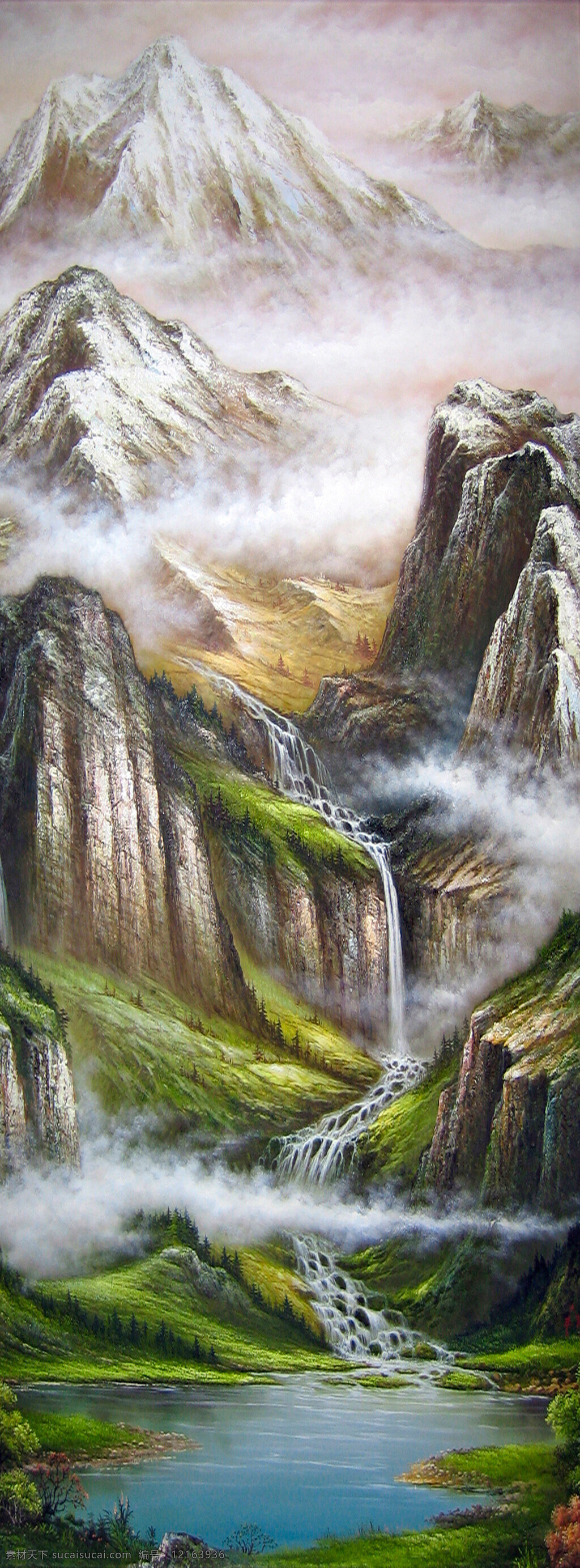 雨雾 山水 水墨画 美术 自然 景色 文化艺术 绘画书法