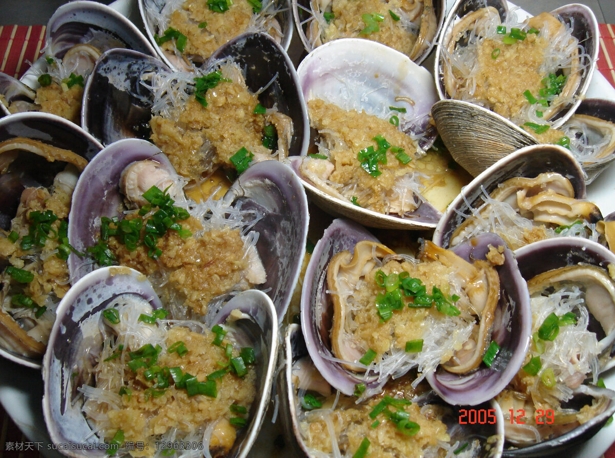 蒜蓉 粉丝 蒸 花 蛤 花蛤 美味菜 传统美食 餐饮美食