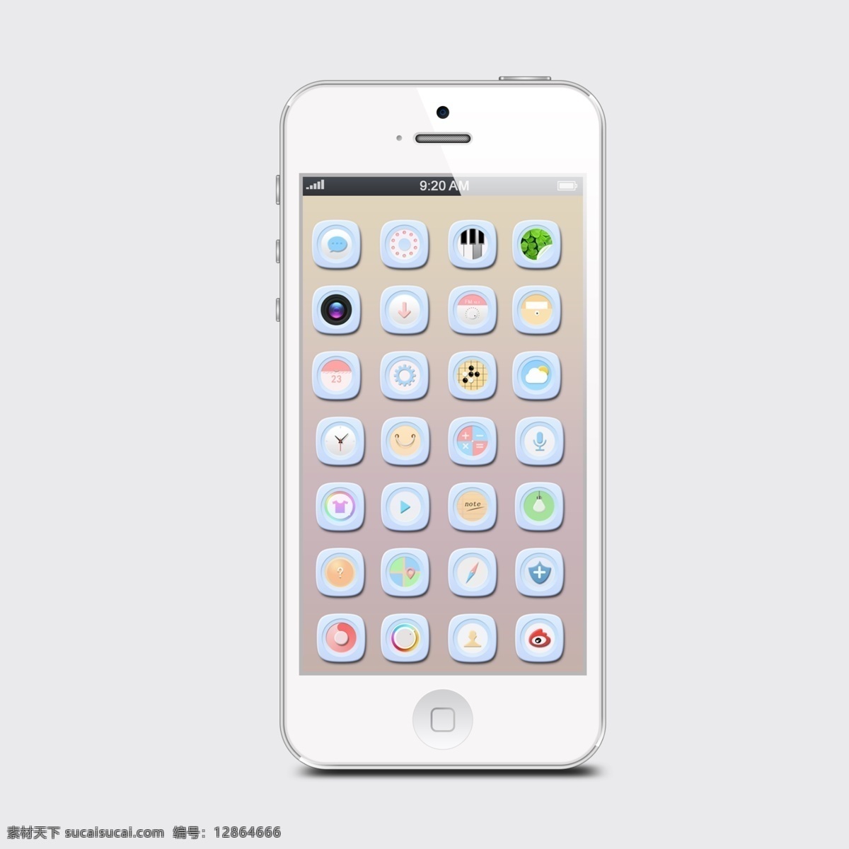 iphone5white 图标 ios系统 ui设计 iphone5 界面