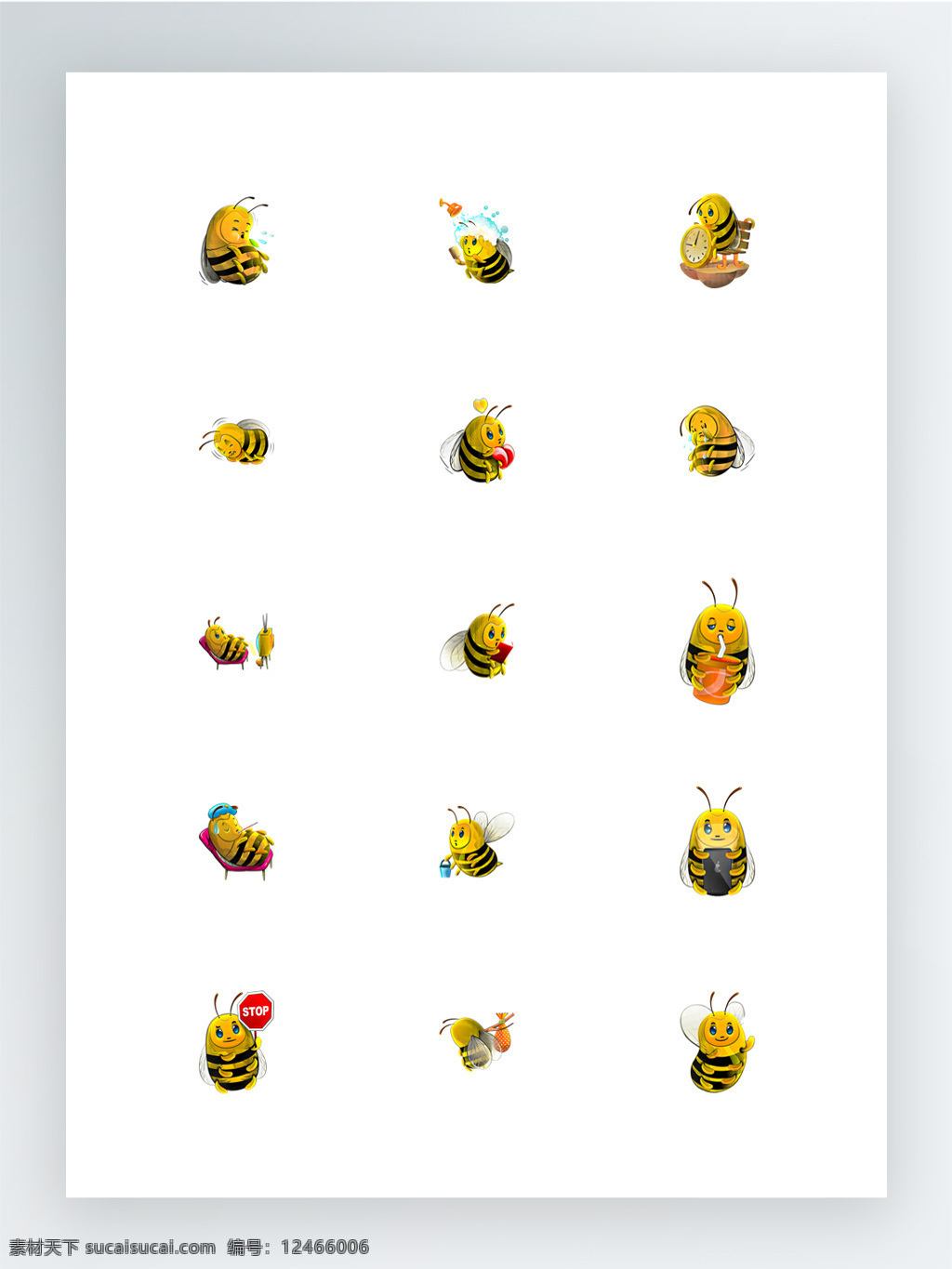 蜜蜂 生活 图标 集 写实 绘画 图标集