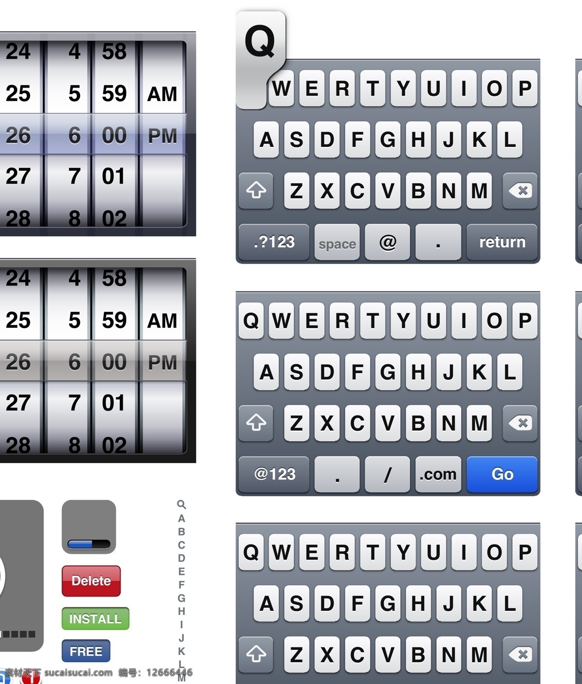 用户 界面设计 工具包 iphone gui ui 按钮 键盘 矢量 anmin 矢量图 其他矢量图