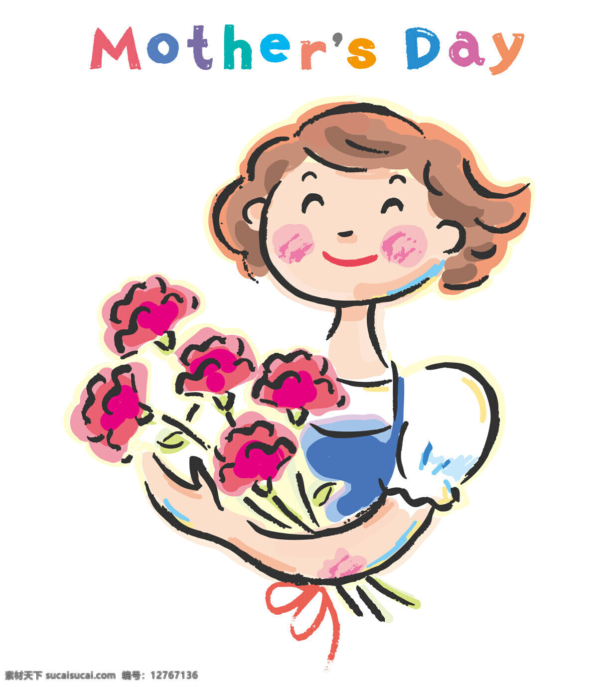 母亲节 漫画 母亲节漫画 卡通女孩 母亲节快乐 母亲节素材 节日庆典 生活百科