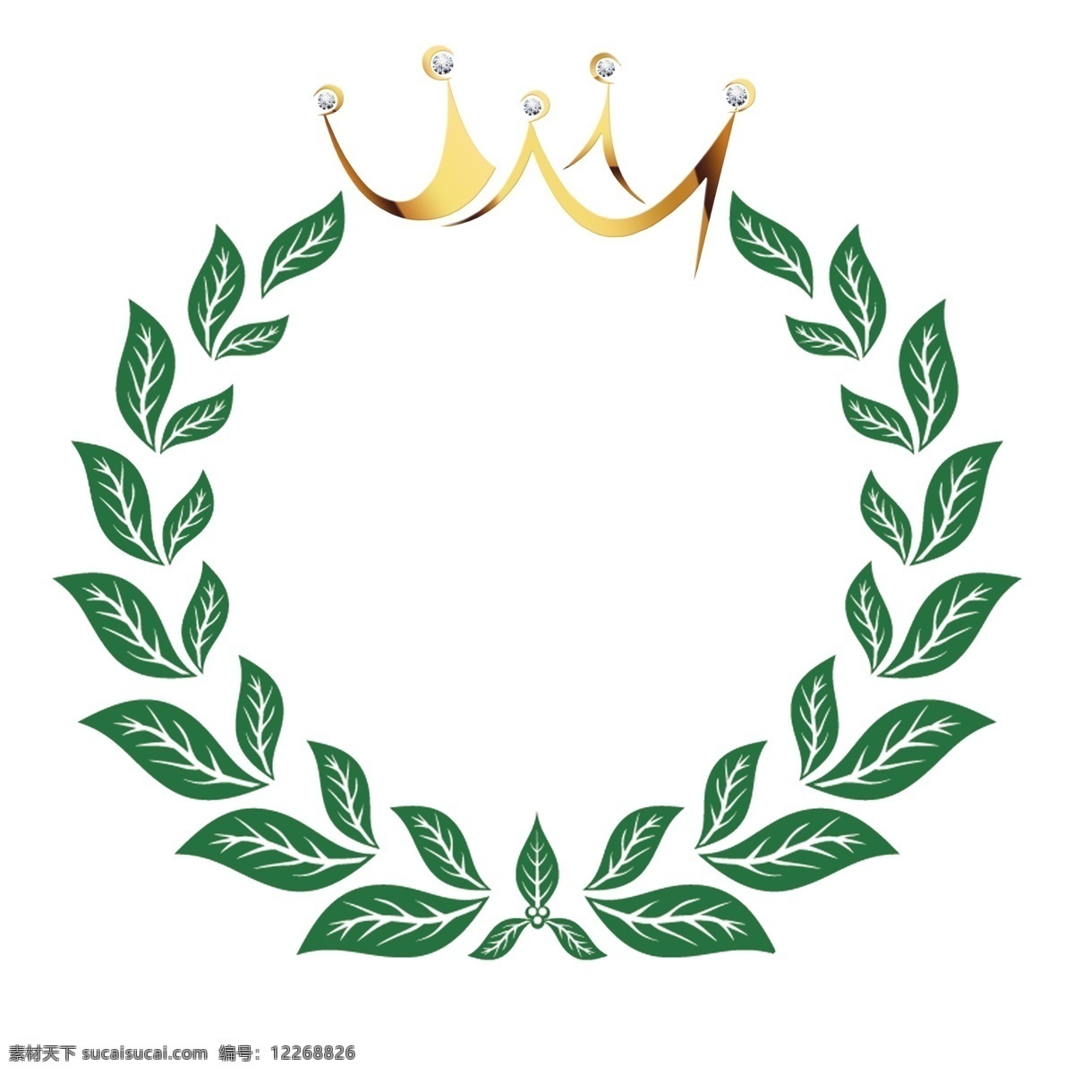 皇冠 树叶 logo 绿叶花环 和平