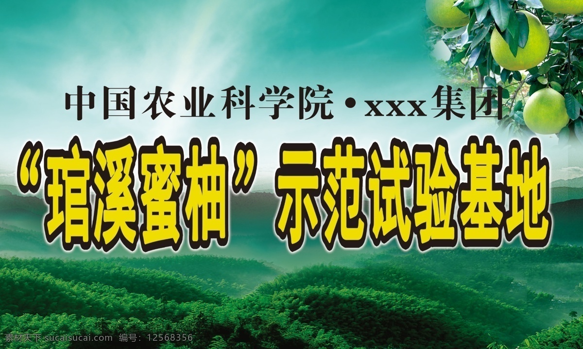 蜜柚 示范田 广告牌 水果 柚子 绿色 环保 有机肥 肥料海报 农药彩页 广告设计模板 源文件