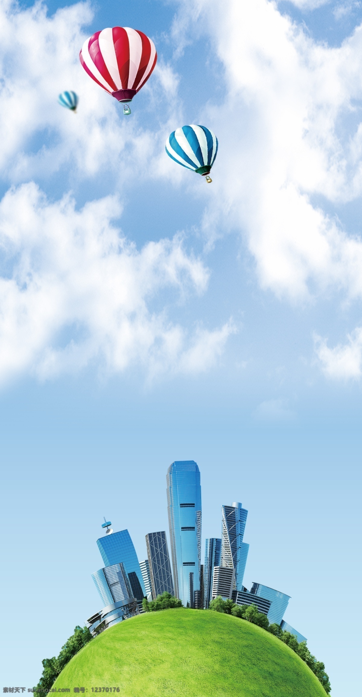 天空 地球 建筑 背景 汽球