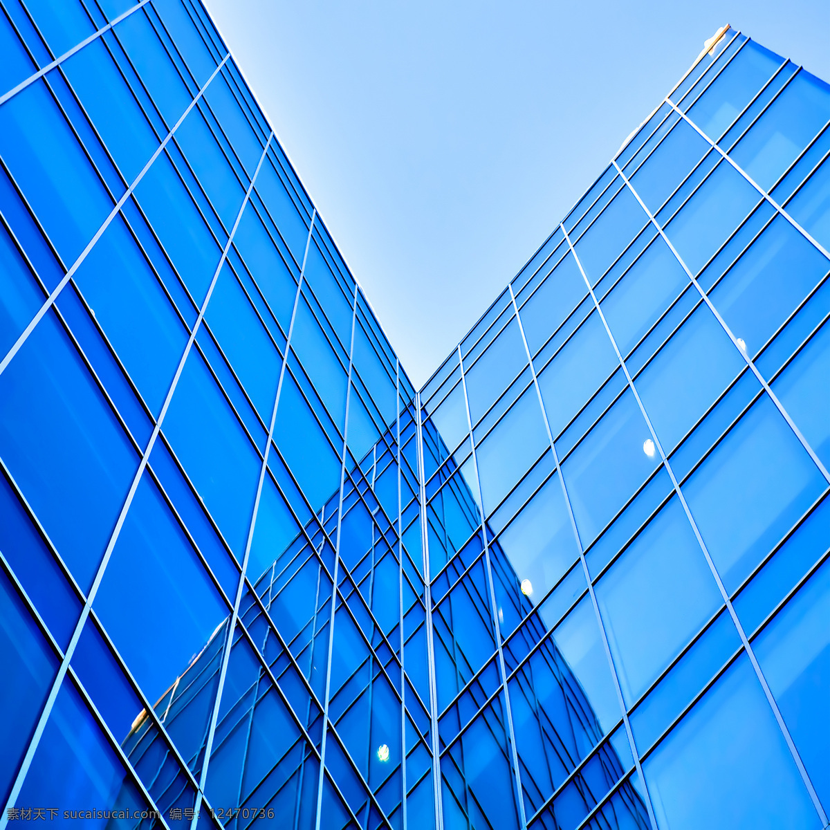 蓝色 玻璃 建筑 仰视 角度 玻璃窗 城市 矢量图 其他矢量图