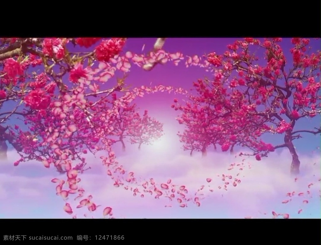 桃花 背景 视频 春节 元素 花朵 喜庆 节日 舞台 歌舞 led 视频素材 多媒体设计 源文件 mov