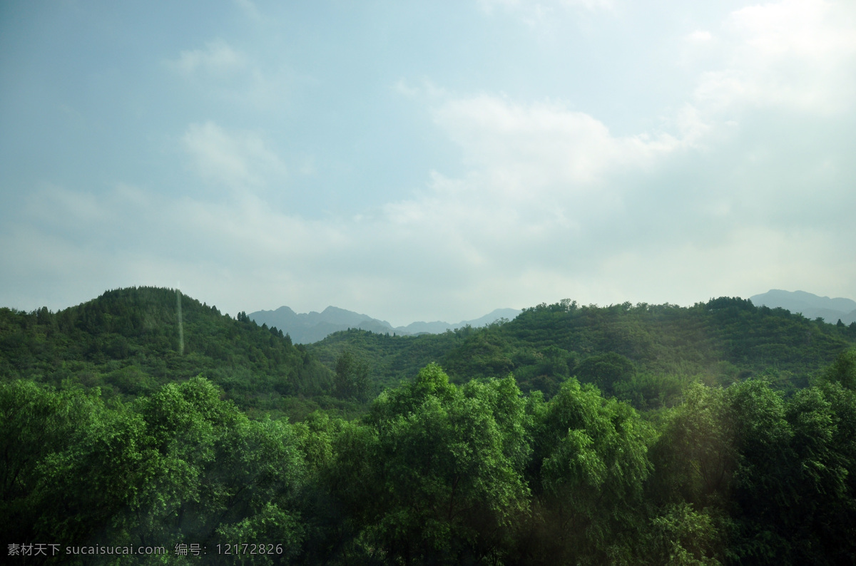 春天 里 白云 蓝天 山川 树 阳光 自然风景 自然景观 春天里 绿色 希望 psd源文件