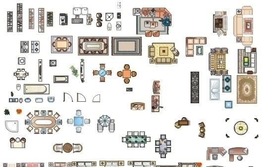 室内 平面 室内设计 家具 完整 建筑家居 矢量