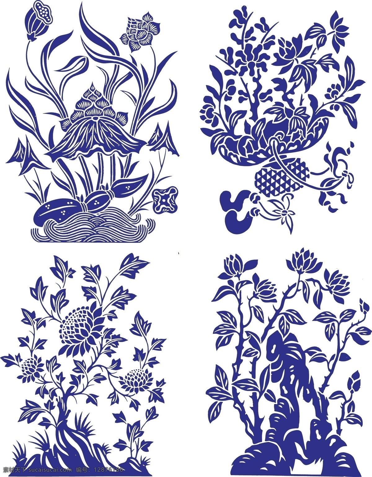 装饰底纹 青花瓷 龙凤 花剪影 凤凰矢量 装饰纹路 底纹 边框 底纹边框 花边花纹