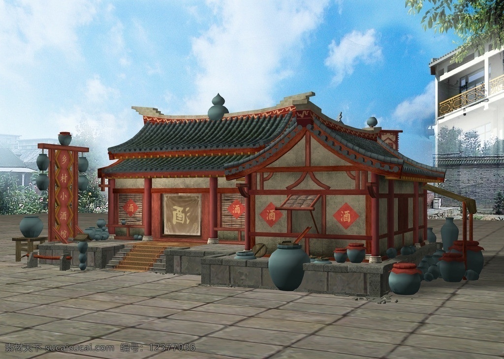 古代酒馆建筑 酒馆 3d max 模型 带贴图 建筑 木楼 房子 木屋 小楼 3d建筑模型 东方古建筑 场景 古建 中国古建 其他模型 3d设计模型 源文件